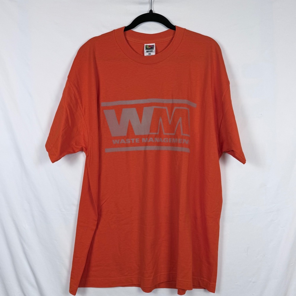 Fruit of the Loom Best Waste Management Graphic T-Shirt XXL Orange Florida WM